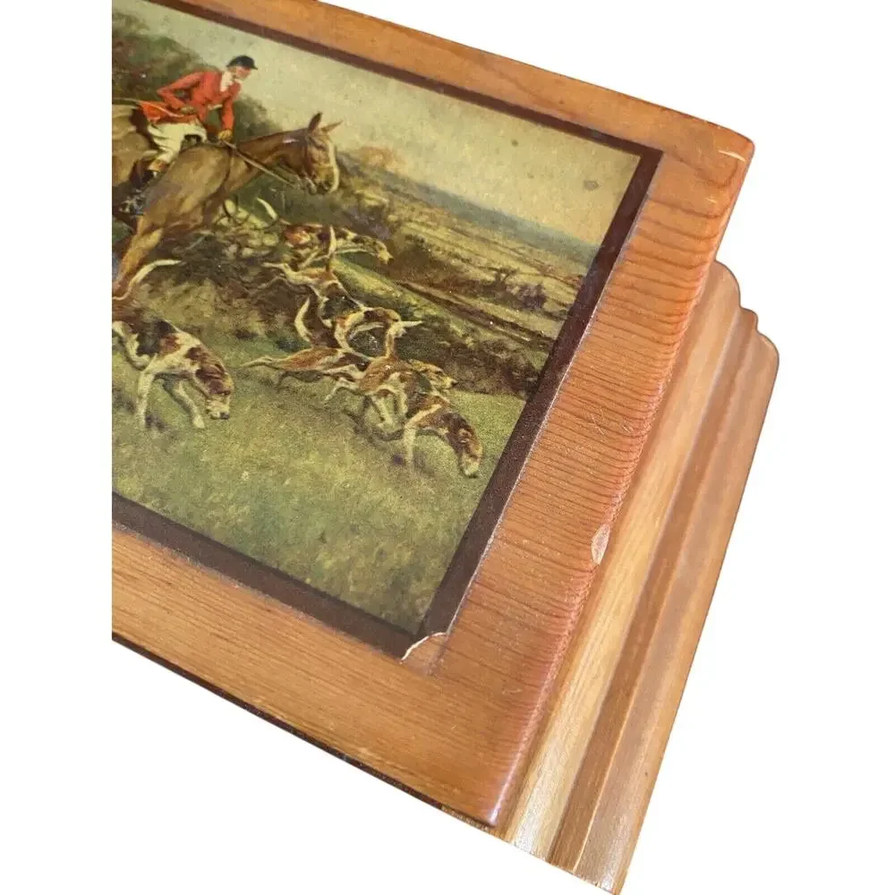 Vintage Art Deco Style Wood Trinket Jewelry Box